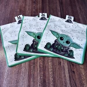 Bundle of 3 new Disney Star Wars Mandalorian reusable tote bags w/double handles